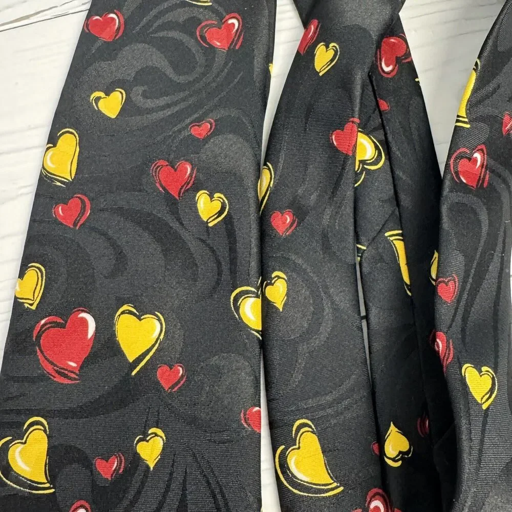 Pet Love‎ Hallmark Men's Necktie Tie Polyester Jacquard Dalmatian Dog Hearts EUC